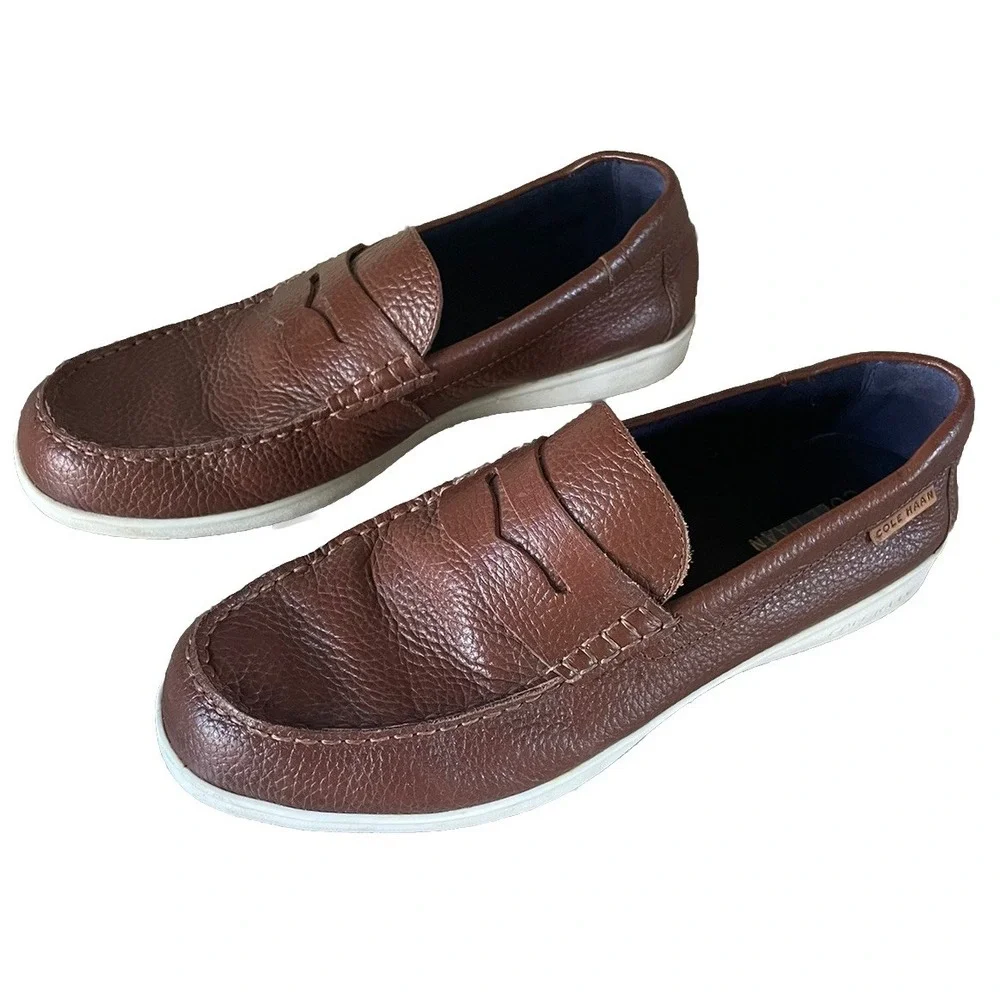 Cole Haan Mens Ellsworth Penny  Loafers Brown Leather‎ Dress Shoe Size 10.5 M